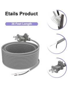 Cuerda de Reemplazo 10.97m para Aspiradora Shark Bissell Hoover 2