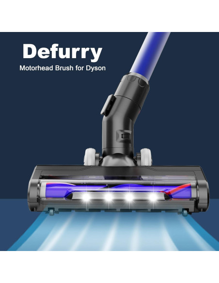 Cepillo Motorhead Defurry con Faros LED para Dyson V7 V8 V10 V11