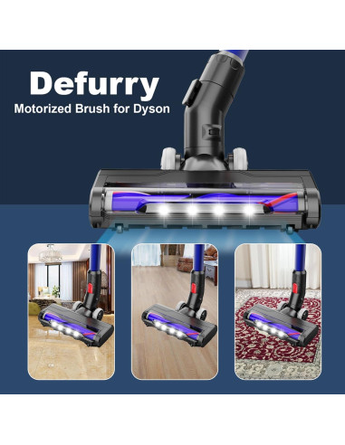 Cepillo Motorhead Defurry con Faros LED para Dyson V7 V8 V10 V11