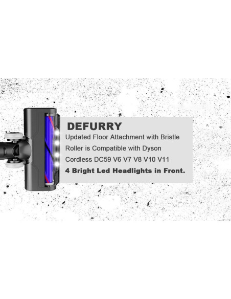 Cepillo Motorhead Defurry con Faros LED para Dyson V7 V8 V10 V11