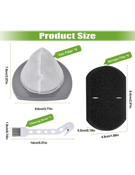 Reemplazo Filtros Bissell Featherweight 2033 - 4 Malla + 6 Espuma Reemplazo Filtros Bissell Featherweight 2033 - 4 Malla + 6 Espuma