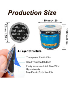 Kit de 150 Parches de Neumáticos Z-oneMart 42mm Caucho Natural 2