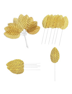 200 Hojas Artificiales Doradas Bruislard para Decoración