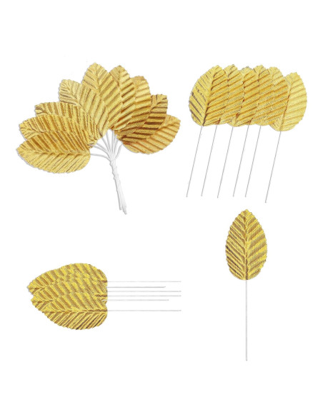 200 Hojas Artificiales Doradas Bruislard para Decoración