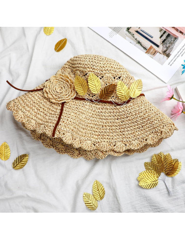 200 Hojas Artificiales Doradas Bruislard para Decoración