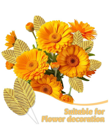 200 Hojas Artificiales Doradas Bruislard para Decoración