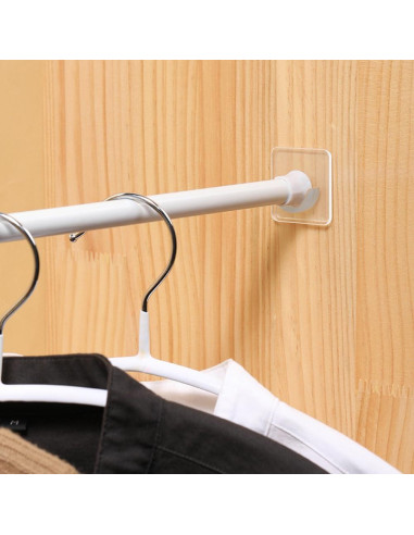 10 Ganchos Adhesivos Soporte Varilla Cortina Aswewamt Blanco