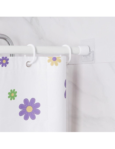 10 Ganchos Adhesivos Soporte Varilla Cortina Aswewamt Blanco