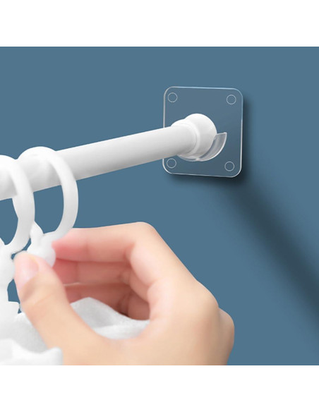 10 Ganchos Adhesivos Soporte Varilla Cortina Aswewamt Blanco