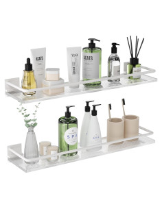 Estantes Flotantes de Acrílico IBOFYY - Juego de 2 para Baño y Cocina