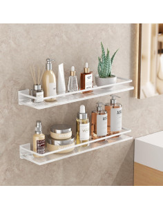 Estantes Flotantes de Acrílico IBOFYY - Juego de 2 para Baño y Cocina 2