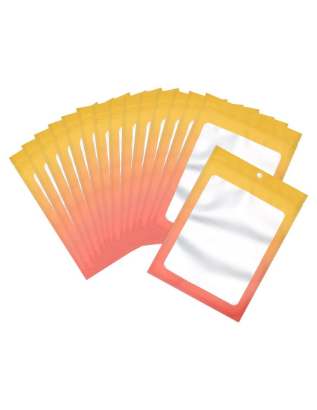 100 Bolsas Mylar Reutilizables Arsmat 10x15 cm Amarillo Naranja