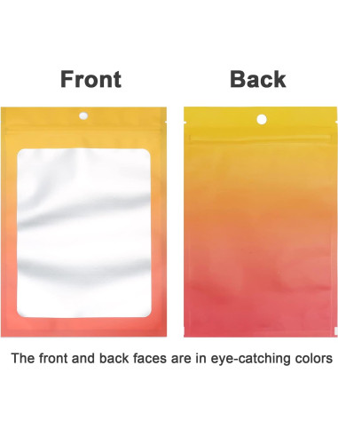 100 Bolsas Mylar Reutilizables Arsmat 10x15 cm Amarillo Naranja