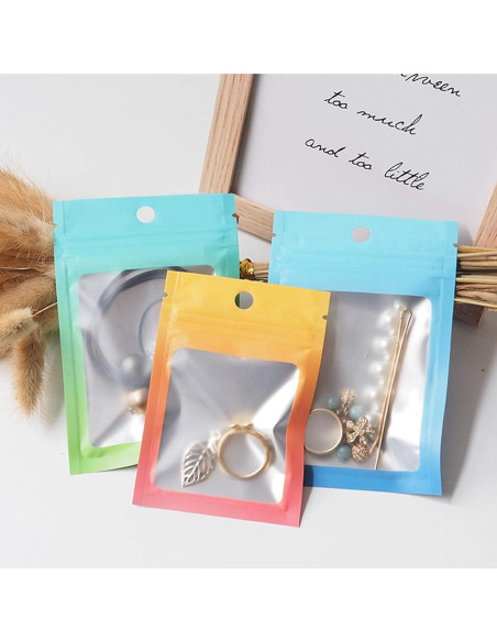 100 Bolsas Mylar Reutilizables Arsmat 10x15 cm Amarillo Naranja