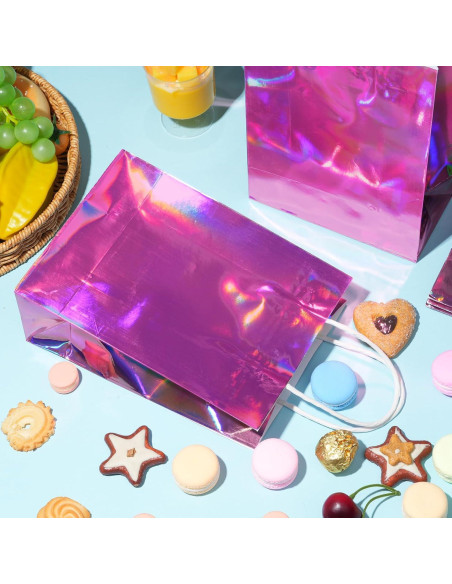 24 Bolsas de Regalo Iridiscentes Rosadas con Asas 7.87x16x21.84cm 24 Bolsas de Regalo Iridiscentes Rosadas con Asas 7.87x16x21.84cm