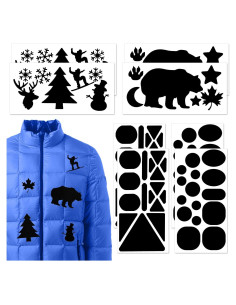 8 Parches de Reparación Autoadhesivos Nylon 20x10 cm Negro