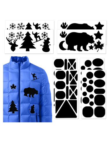 8 Parches de Reparación Autoadhesivos Nylon 20x10 cm Negro