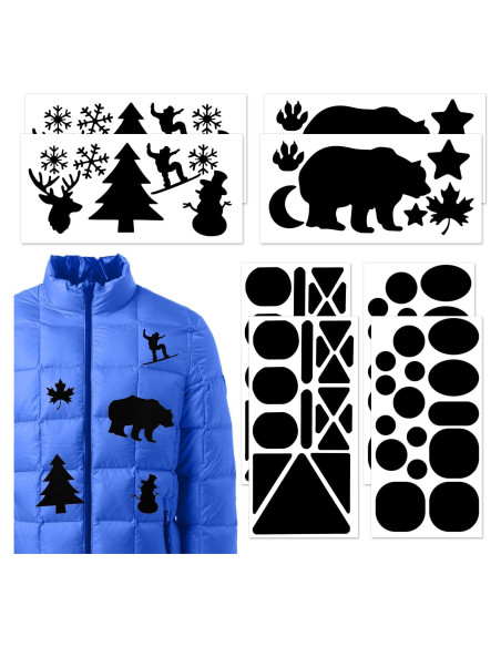 8 Parches de Reparación Autoadhesivos Nylon 20x10 cm Negro