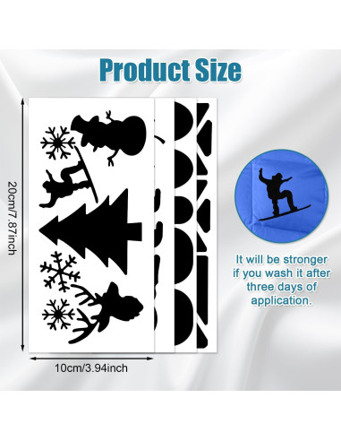 8 Parches de Reparación Autoadhesivos Nylon 20x10 cm Negro