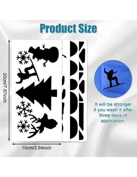 8 Parches de Reparación Autoadhesivos Nylon 20x10 cm Negro