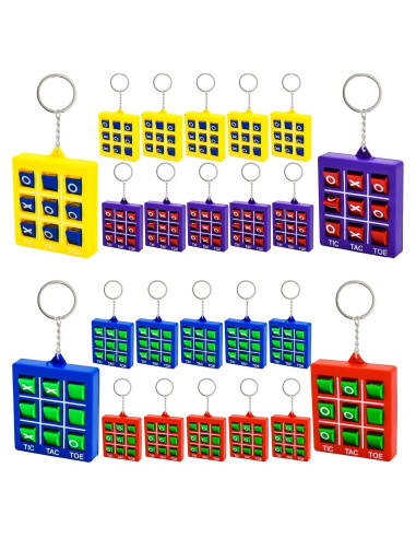 24 Llaveros Tres en Raya Haconba Mini Juego Portátil