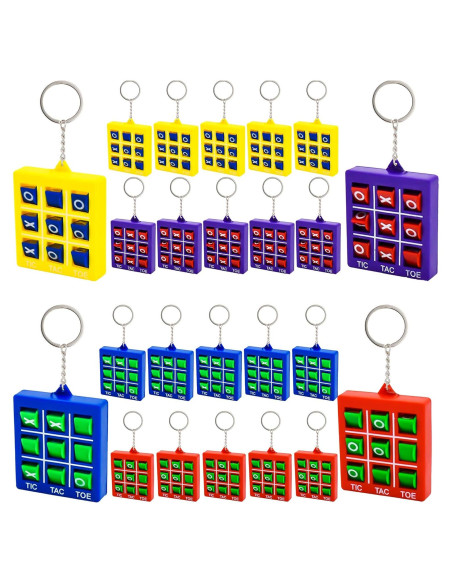 24 Llaveros Tres en Raya Haconba Mini Juego Portátil