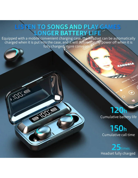 Auriculares Inalámbricos Volt Plus F9 Bluetooth 5.3 IPX3 25h Auriculares Inalámbricos Volt Plus F9 Bluetooth 5.3 IPX3 25h