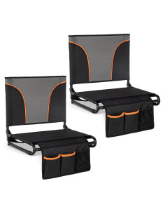 Sillas Plegables LET'S CAMP 2 Pack, Ligeras y Cómodas, Negro