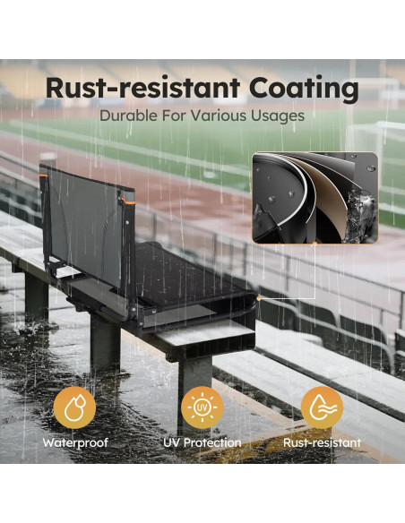 Sillas Plegables LET'S CAMP 2 Pack, Ligeras y Cómodas, Negro