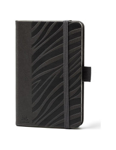 Cuaderno HUSAN Tapa Dura de Cuero Negro 128 Páginas 8.9x14 cm