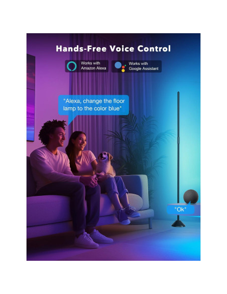 Lámpara de Pie Inteligente DAYBETTER 1200 Lúmenes RGB Ajustable