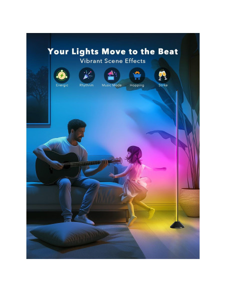 Lámpara de Pie Inteligente DAYBETTER 1200 Lúmenes RGB Ajustable