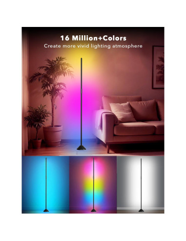 Lámpara de Pie Inteligente DAYBETTER 1200 Lúmenes RGB Ajustable