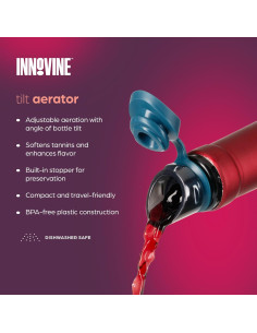 Aerador de Vino Innovine con Tapón Incorporado Verde Oscuro 2