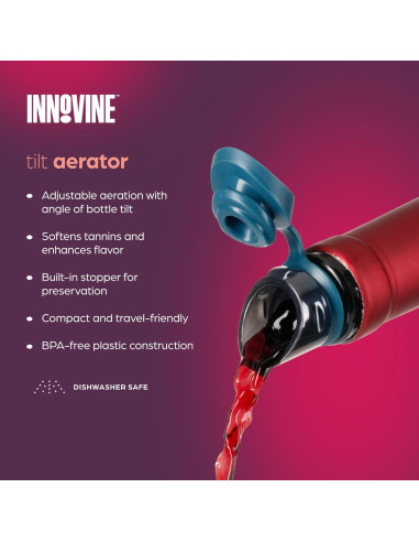 Aerador de Vino Innovine con Tapón Incorporado Verde Oscuro