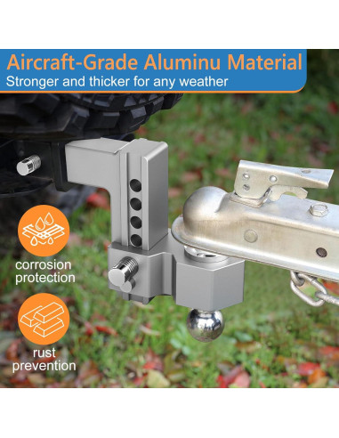 Enganche de Remolque Ajustable Tlvuvmo 6" 12500 LBS Aluminio