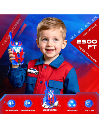 Walkie Talkies para Niños BTMBORY Robot Líder Azul 2 Piezas