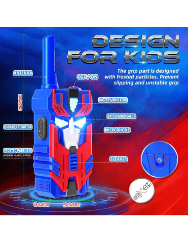 Walkie Talkies para Niños BTMBORY Robot Líder Azul 2 Piezas