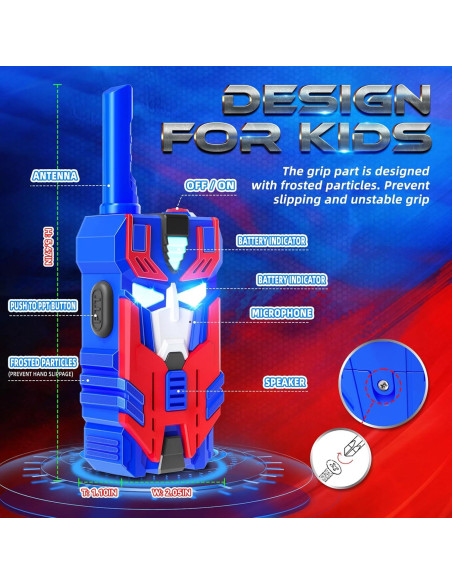 Walkie Talkies para Niños BTMBORY Robot Líder Azul 2 Piezas