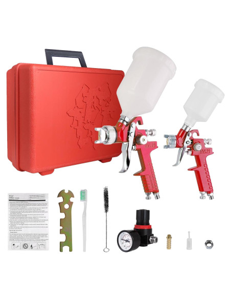 Juego de Pistola de Pintura HVLP Colodsuhey 2 Piezas 0.8mm 1.4mm