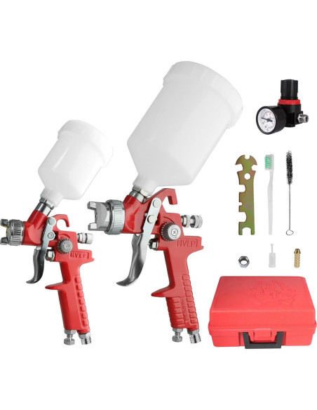 Juego de Pistola de Pintura HVLP Colodsuhey 2 Piezas 0.8mm 1.4mm