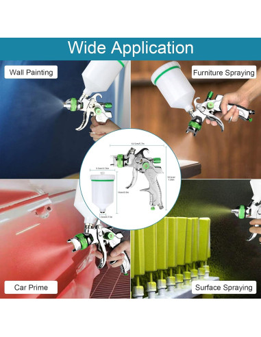 Pistola de Pulverización HVLP Tosucs H2008 1.4mm 600cc