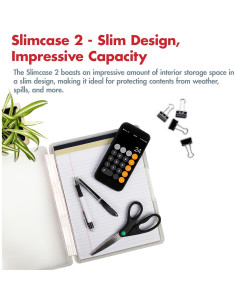Clipboard Dexas Slimcase 2 con Almacenamiento A4 Blanco 2
