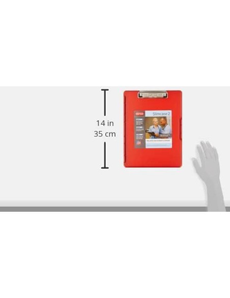 Clipboard Dexas Slimcase 2 Rojo Fresa con Almacenamiento A4