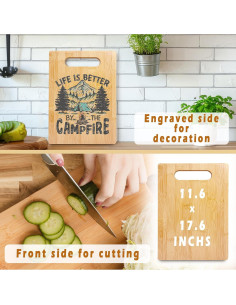 Tabla de Cortar de Bambú RYYCDOI 29.5x19.3 cm para Camping 2