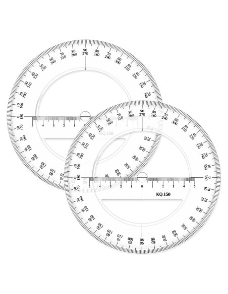 Juego de 2 Transportadores Zonon 15.24 cm Plástico Transparente