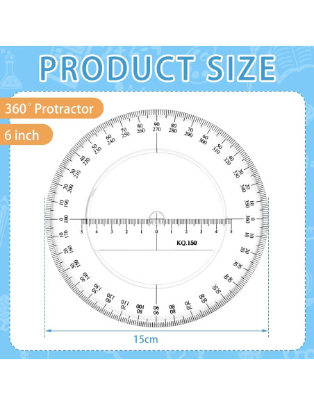 Juego de 2 Transportadores Zonon 15.24 cm Plástico Transparente