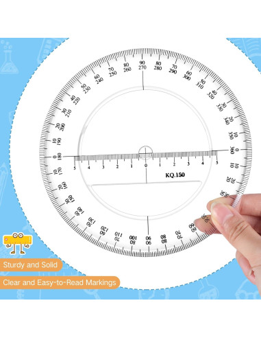 Juego de 2 Transportadores Zonon 15.24 cm Plástico Transparente