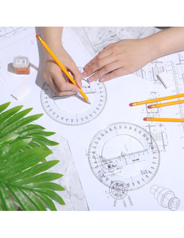 Juego de 2 Transportadores Zonon 15.24 cm Plástico Transparente