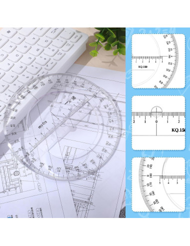 Juego de 2 Transportadores Zonon 15.24 cm Plástico Transparente